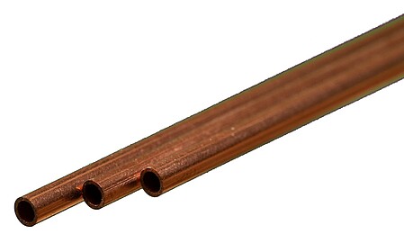 K & S 9871 Round Copper Tube 3mm OD x .36mm Wall (3)