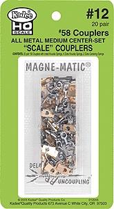 Kadee #58 Scale Metal Magne-Matic w/o Draft Box (40) HO Scale Model Train Coupler #12