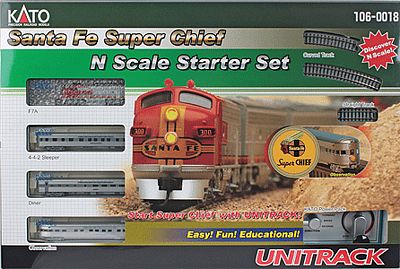 Kato Santa Fe Super Chief Starter Set (silver) N Scale Model Train Set #1060018