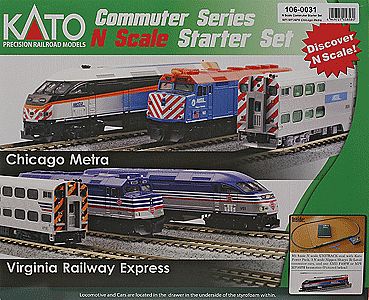 Kato MP36PH Commuter Train Starter Set - Metra N Scale Model Train Set #1060031