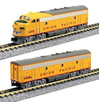 Kato EMD F7A & F7B units Union Pacific #1468 #1468B N Scale Model Train Diesel Locomotive #1060426