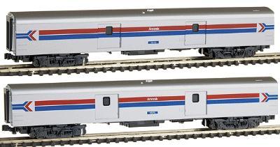 Kato Smoothside Baggage 2-Car Set C Amtrak (Phase I) N Scale Model Train #1063512