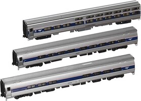 Kato Intercity Express 3-Car Set Ready to Run Amtrak N Scale Model Train Passenger Car #1066286