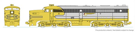 Kato Alco PA1 DCC Equipped Santa Fe 53L N Scale Model Train Diesel Locomotive #176053ldcc