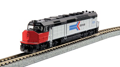 Kato EMD SDP40F Type 1 w/LokSound & DCC Amtrak #505 (Phase I; Platinum Mist, black, red Nose; Large Logo) - N-Scale