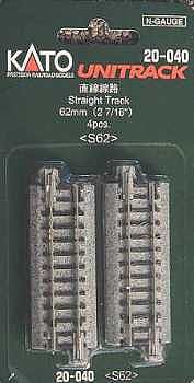 Kato Straight Roadbed Track Section - Unitrack N Scale Nickel Silver Model Train Track #20040