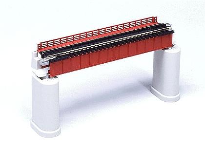 Kato Deck Girder Bridge - 4-31/32 124mm Long (red/rust) N Scale Model Railroad Bridge #20460