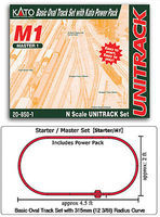 Kato Unitrack M1 Basic Oval Track Starter Set N Scale Nickel Silver Model Train Track #208501 Kato Unitrack M1 Basic Oval Track Starter Set N Scale Nickel Silver Model Train Track #208501