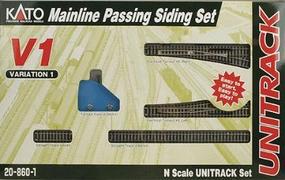 Kato Unitrack V1 Mainline Passing Siding Set N Scale Nickel Silver Model Train Track #208601 Kato Unitrack V1 Mainline Passing Siding Set N Scale Nickel Silver Model Train Track #208601