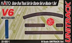 Kato Unitrack V6 Set Outer Oval For M1 Starter N Scale Nickel Silver Model Train Track #208651 Kato Unitrack V6 Set Outer Oval For M1 Starter N Scale Nickel Silver Model Train Track #208651