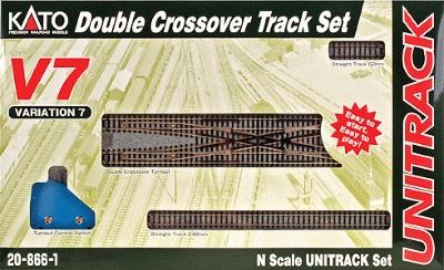 Kato Unitrack V7 Double Crossover Track Set N Scale Nickel Silver Model Train Track #208661