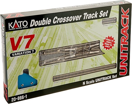 Kato Unitrack V7 Double Crossover Track Set N Scale Nickel Silver Model Train Track #208661