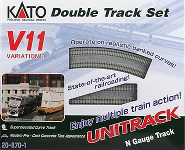 Kato Unitrack V11 Set - Double-Track Set N Scale Nickel Silver Model Train Track #208701
