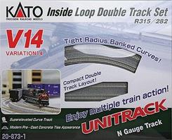 Kato Unitrack V14 Double-Track Inner Loop Track Set N Scale Nickel Silver Model Train Track #208731 Kato Unitrack V14 Double-Track Inner Loop Track Set N Scale Nickel Silver Model Train Track #208731