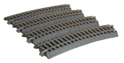 Kato Curved Roadbed Track Section - Unitrack HO Scale Nickel Silver Model Train Track #2280