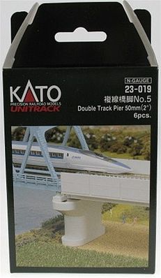 Kato Double Track Pier - Poured 2 - pkg(6) N Scale Model Railroad Bridge #23019