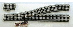 Unitrack Powered Turnout #4 Left Hand 9-3/4'' HO Scale Nickel Silver Model Train Track #2850
