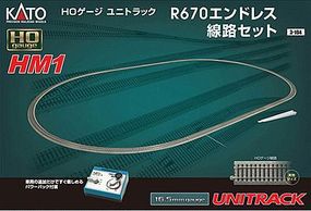 Kato Unitrack HM1 Basic Oval Set w/Power Pack HO Scale Nickel Silver Model Train Track #3104 Kato Unitrack HM1 Basic Oval Set w/Power Pack HO Scale Nickel Silver Model Train Track #3104