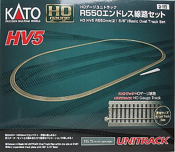Kato Unitrack Basic Oval Set HV5 - 84 x 45 HO Scale Nickel Silver Model Train Track #3115