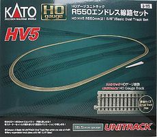 Kato Unitrack Basic Oval Set HV5 84 x 45'' HO Scale Nickel Silver Model Train Track #3115
