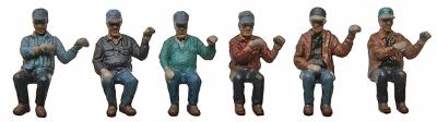 Kato Seated Engine Crew Late 1950s to Present pkg(6) - HO-Scale