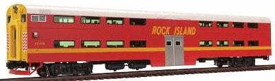 Kato Pullman Bi-Level 4-Window Cab-Coach Rock Island HO Scale Model Train Passenger Car #356024a