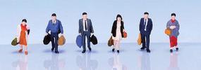 Kato Figures pkg(6) Walking w/Bags HO-Scale Kato Figures pkg(6) Walking w/Bags HO-Scale
