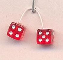 Transparent Red with White Dots Fuzzi Dice