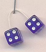 Kens Blue with White Dots Fuzzi Dice Plastic Model Car Accessory 1/24 Scale #d15