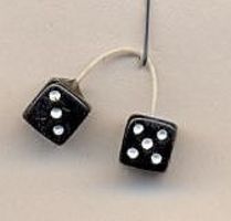 Black with White Dots Fuzzi Dice