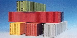 Kibri Intermodal Equipment 40 Container Set HO Scale Model Railroad Vehicle Accessory #10922