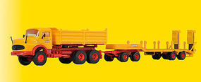 Kibri Mercedes Truck Kit w/ Low Load Trailer HO Scale Model Railroad Vehicle #14125 Kibri Mercedes Truck Kit w/ Low Load Trailer HO Scale Model Railroad Vehicle #14125