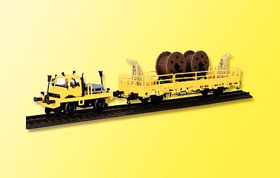 Kibri Mercedes Hyrail Unimog w/Catenary Wire Repair Flatcar Kit HO Scale Model Railroad #16062