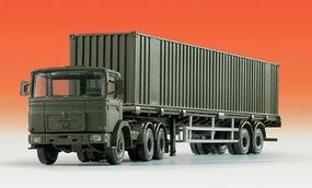 Kibri Military Modern German Army (BW) Heavy Trucks MAN 3-Axle Cabover Tractor w/40' Container on 2-Axle Chassis HO-Scale Kibri Military Modern German Army (BW) Heavy Trucks MAN 3-Axle Cabover Tractor w/40' Container on 2-Axle Chassis HO-Scale