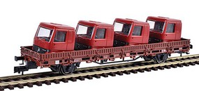 Kibri Low-Side Work Car with Truck Cab Load HO Scale Model Train Freight Car #26253