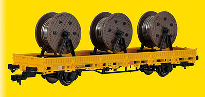 Kibri Low-Side Car w/ 3 Cable Reel Loads HO Scale Model Train Freight Car #26269
