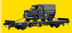 Kibri Flat Car w/Kaelbe Truck Kit HO Scale Model Train Freight Car #26270 Kibri Flat Car w/Kaelbe Truck Kit HO Scale Model Train Freight Car #26270