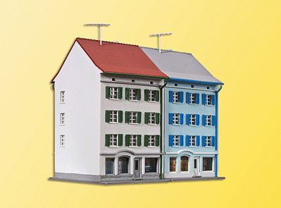 Kibri City House w/ Shop Kit (2) Z Scale Model Railroad Building #36841