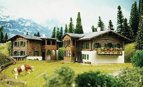 Kibri Mountain Houses in Sertig w/ Fence Kit (2)