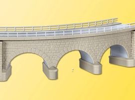 Kibri Curved Stone Viaduct (Gray) N Scale Model Railroad Bridge #37661