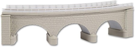 Kibri Curved Stone Viaduct Gray Kit N Scale Model Railroad Bridge #37662