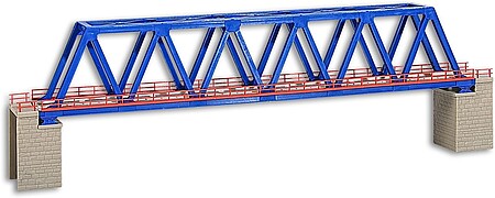 Kibri Box Girder Bridge w/Piers (Blue) N Scale Model Railroad Bridge #37667