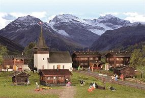 Kibri Sertig-Dorfli 7-Building Village Set HO Scale Model Railroad Building Kit #38010 Kibri Sertig-Dorfli 7-Building Village Set HO Scale Model Railroad Building Kit #38010
