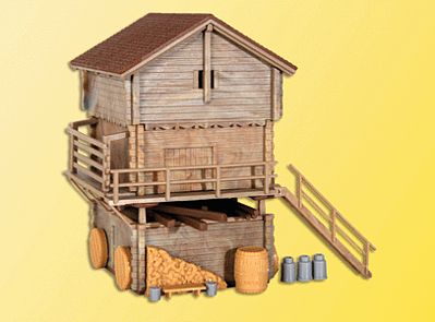 Kibri Wood Barn & Shed HO Scale Model Railroad Building Kit #38035