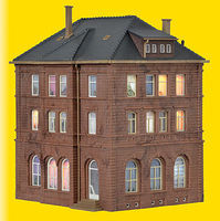 Kibri Railway Building with Lights HO Scale Model Railroad Building Kit #38199 Kibri Railway Building with Lights HO Scale Model Railroad Building Kit #38199