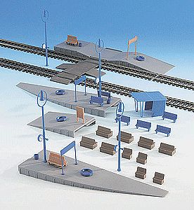 Kibri Railroad Platform Accessories Set Ho Scale Model Railroad