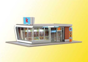 Kibri Kiosk Convenience Store with LED Light Kit 5-7/8 x 3-7/8 x 2-1/4'' 14.9 x 9.8 x 5.7cm