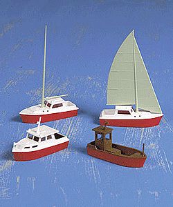 Kibri Assorted Boats Kit HO Scale Model Railroad Vehicle #39160