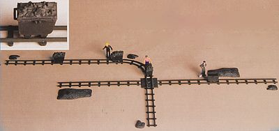 Kibri Coal Wagon, Intersection & Rails HO Scale Model Railroad Road Accessory #39853