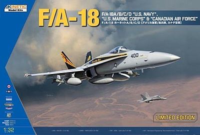 Kinetic-Model F/A18A/B/C/D Fighter Plastic Model Airplane Kit 1/32 Scale #3204